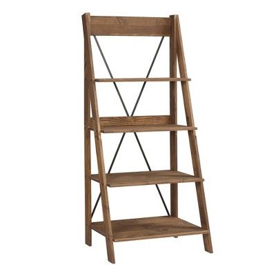 68.25" Boho 4 Tier Solid Wood Ladder Bookshelf Plant Stand - Saracina Home | Target