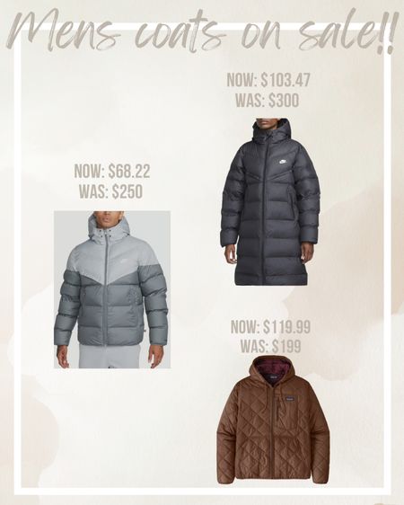 Mens coats on sale at Dicks Sporting Goods!  Nike coat - Patagonia coat - Mens winter wear 

#LTKmens #LTKsalealert #LTKSeasonal