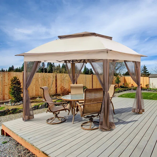 Pop Up Patio Gazebo Straight Leg 11 Ft. W x 11 Ft. D Steel | Wayfair North America