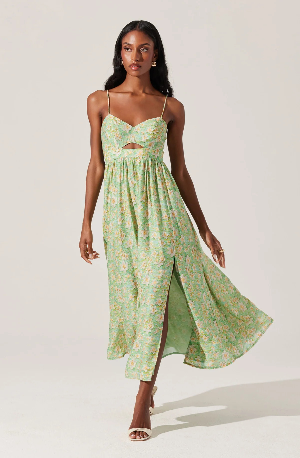 Front Cutout Floral Midi Dress | ASTR The Label (US)