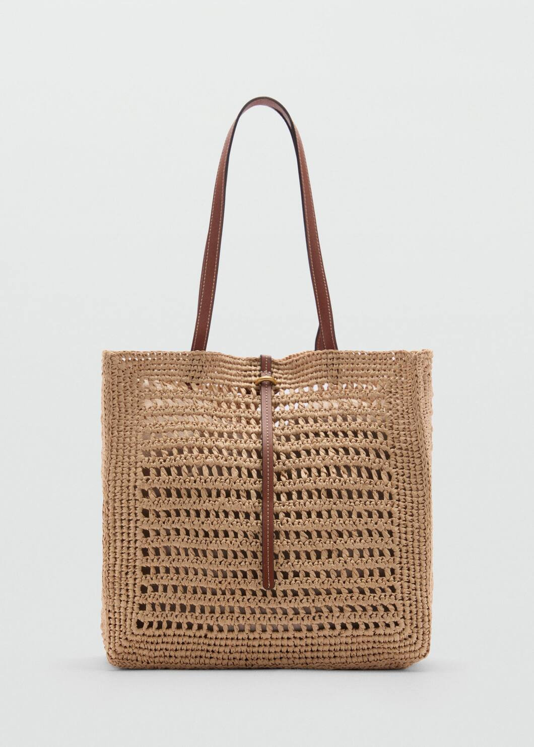 Natural fiber shopper bag -  Women | Mango USA | MANGO (US)