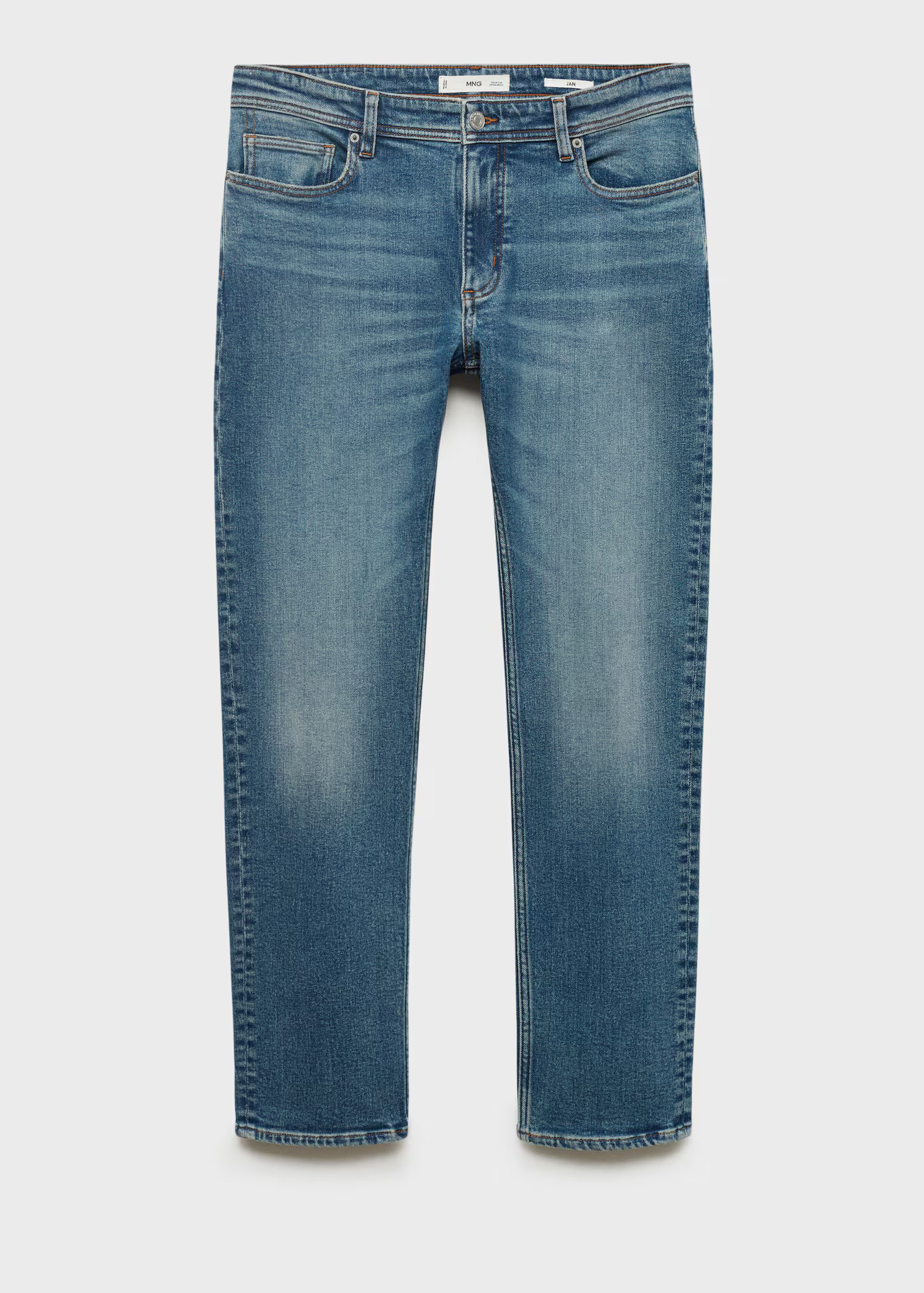 Jan slim-fit faded medium-wash Jeans | Mango (US/MX/AU)