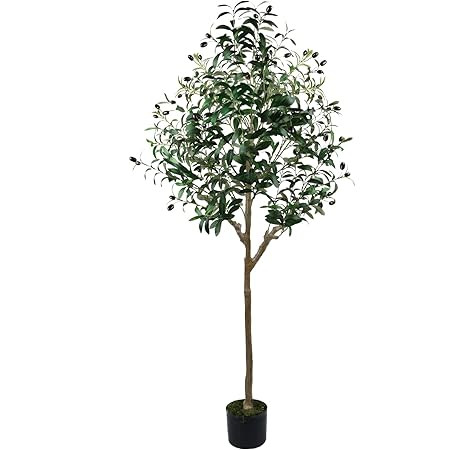 VIAGDO Artificial Olive Tree 4.6ft Tall Fake Potted Olive Silk Tree with Planter Large Faux Olive... | Amazon (US)