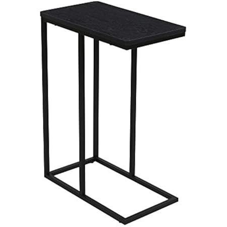 WLIVE Snack Side Table, C Shaped End Table for Sofa Couch and Bed, Black | Amazon (US)
