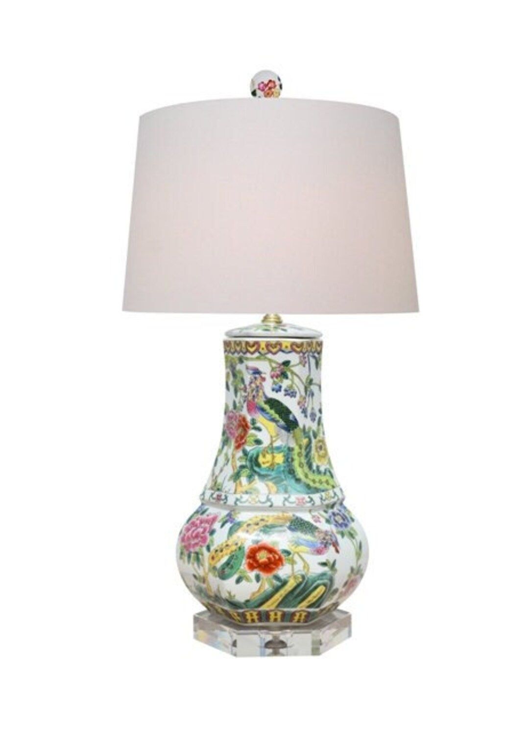 Colorful Bird of Paradise Phoenix Bird Porcelain Vase Lamp Chinoiserie Chic - Etsy | Etsy (US)