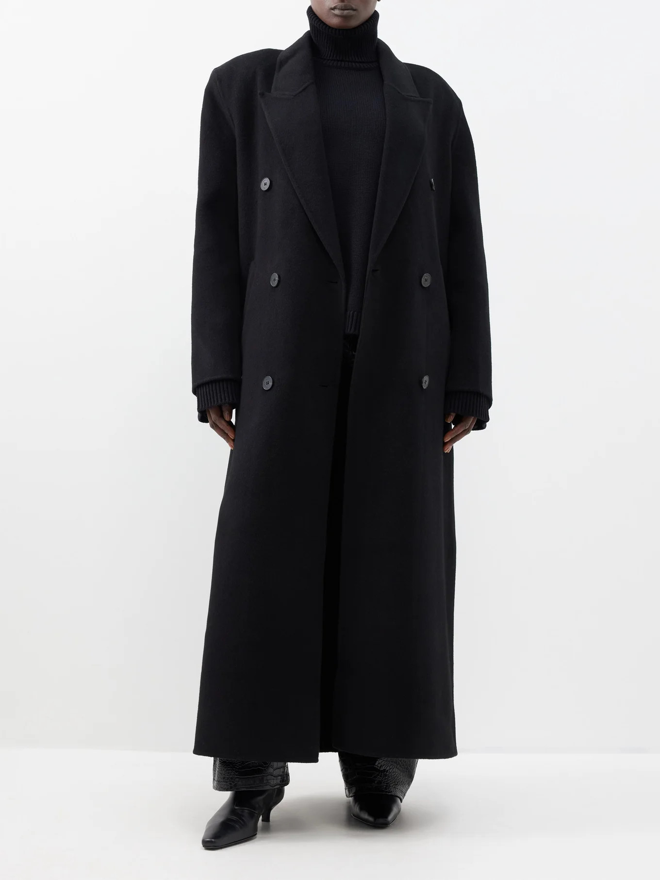 Gaia double-breasted wool-blend long coat | Matches (UK)