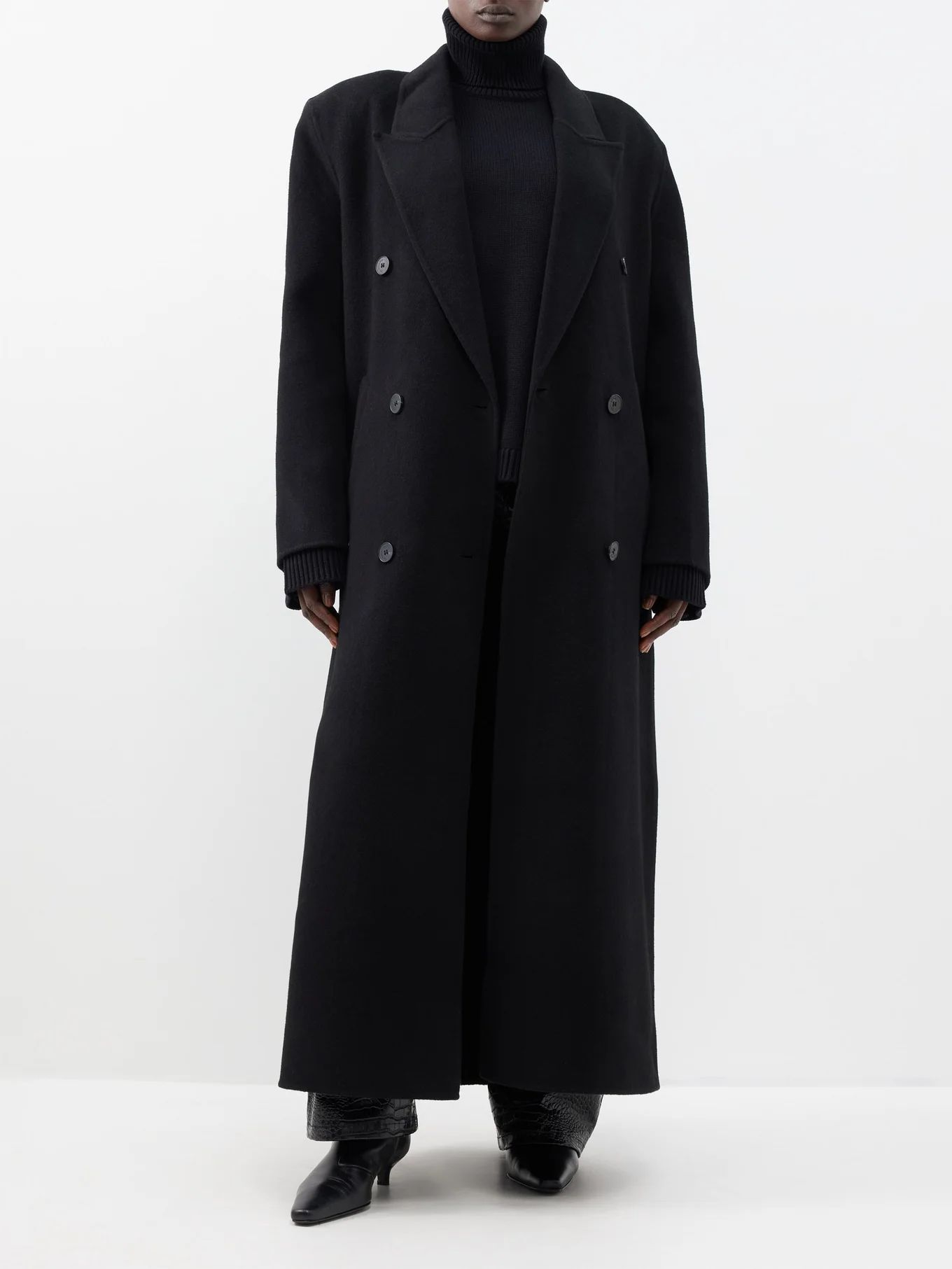 Gaia double-breasted wool-blend long coat | The Frankie Shop | Matches (UK)