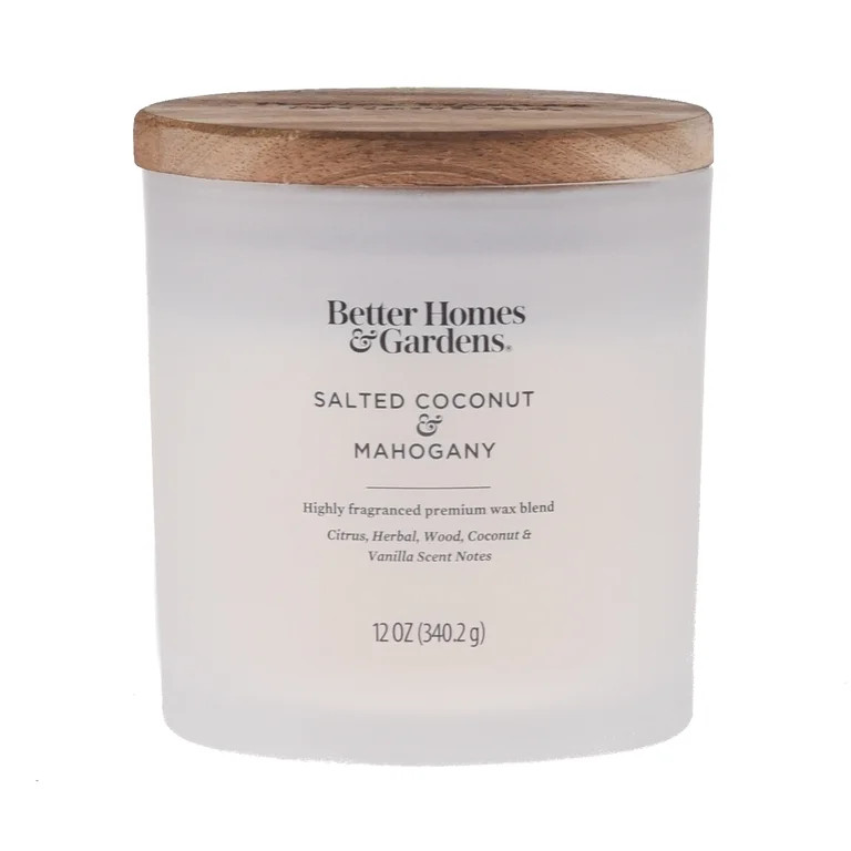 Better Homes & Gardens 12oz Salted Coconut & Mahogany Scented 2-wick Jar Candle - Walmart.com | Walmart (US)