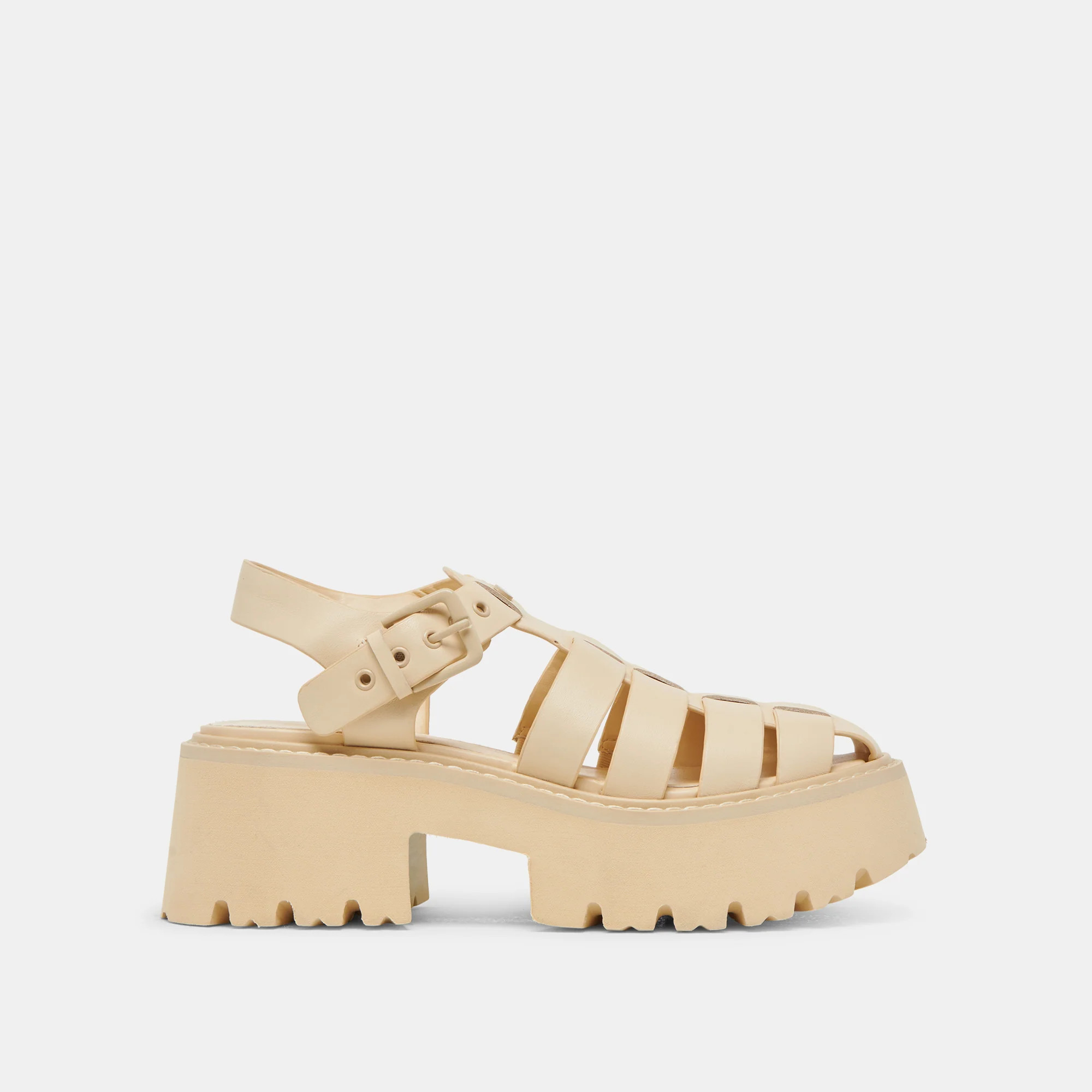 Lasly Tonal Sandals Light Yellow Leather | DolceVita.com