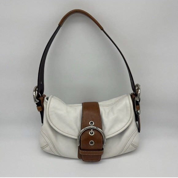Vintage Coach Purse Soho Ivory Soft Leather w/Brown Leather Accents! #A05S-9247 | Poshmark