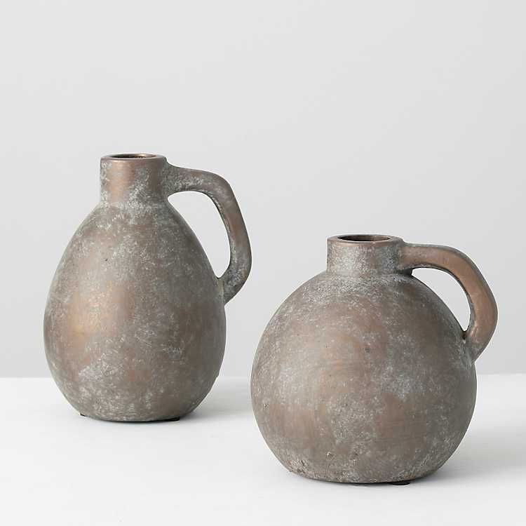 New! Brown Terracotta Jug Vases, Set of 2 | Kirkland's Home