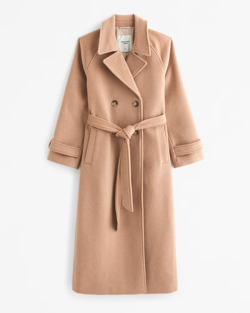 Wool-Blend Trench Coat | Abercrombie & Fitch (UK)