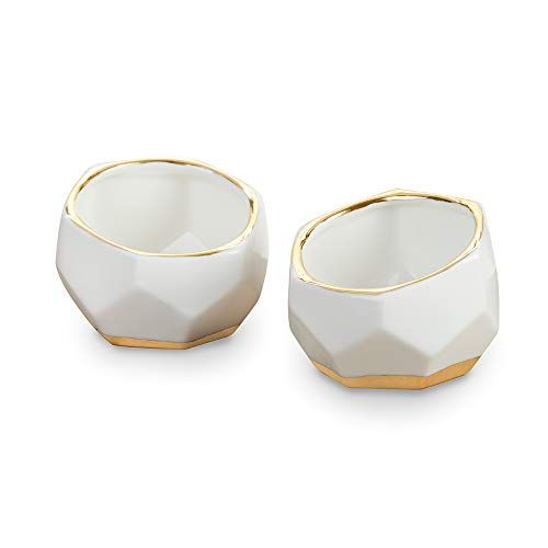 Kate Aspen 23216NA Geometric Ceramic Planters Decorative Bowls (Set of 2) Trinket Dish, Home, Room,  | Amazon (US)