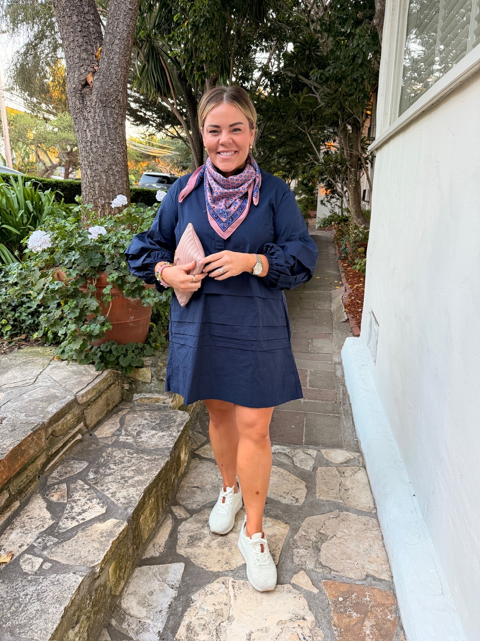 Navy & lavender has been a favorite color combo of mine recently!! This dress is so easy to style and dress up or down!! I highly recommend 🤍 

 #LTKgrwm #LTKootd #LTKmomlife