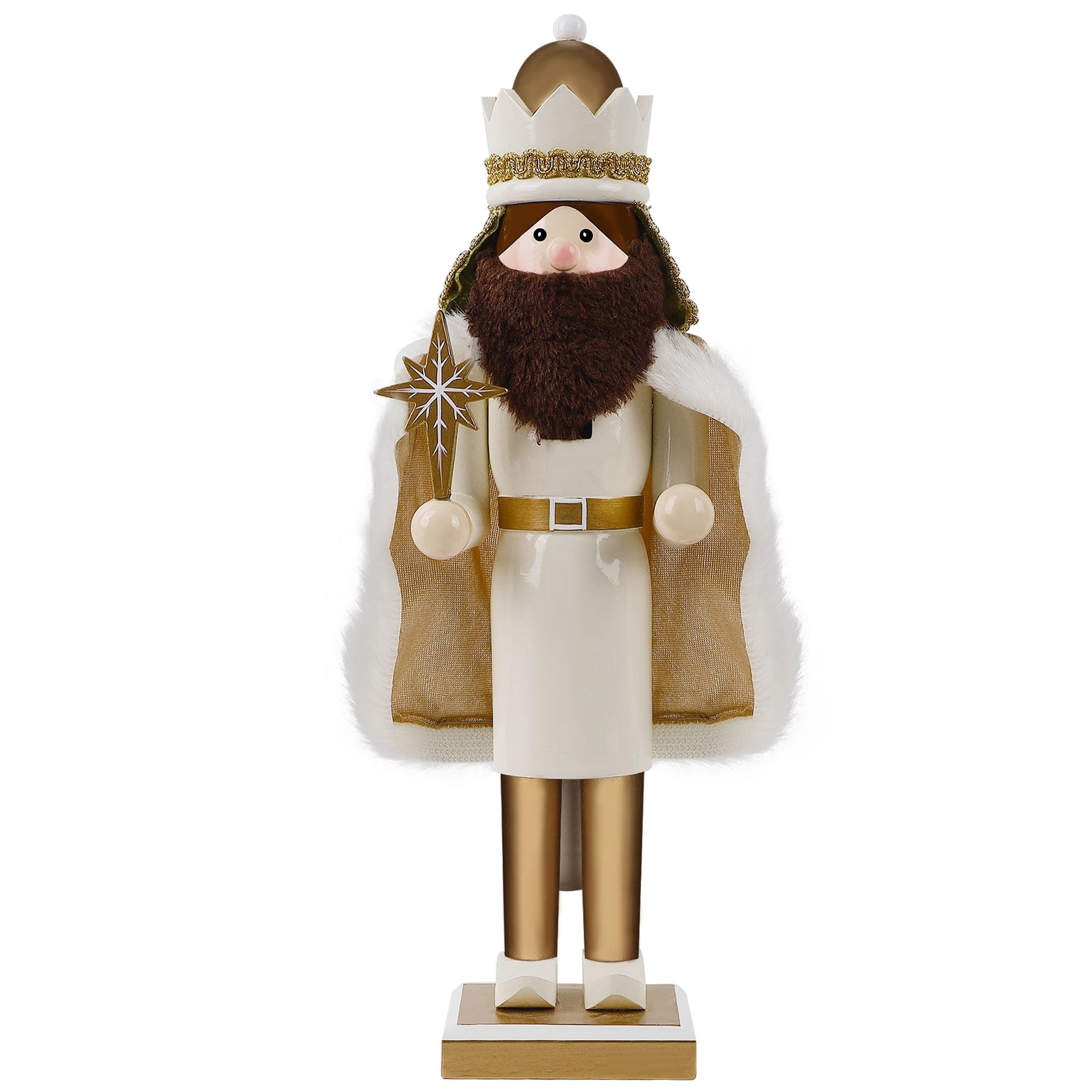 Joliyoou 15 inch Christmas Nutcracker, Wooden Nativity Nutcracker Collectible Jesus with Star Hei... | Amazon (US)