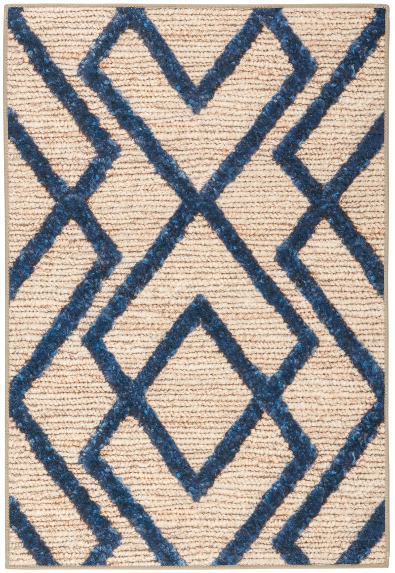 Marco Navy Machine Washable Rug | Annie Selke