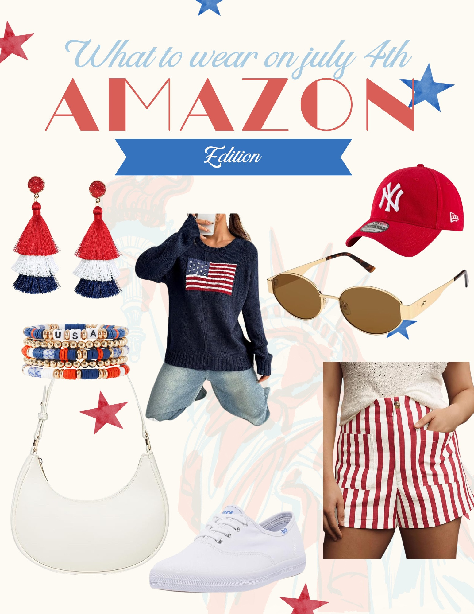 Easy and cute Memorial Day outfit idea from Amazon. Prime members will get it in time for the weekend if you purchase today July 4th outfit, July 4th, 4th of July outfit, jumpsuit outfit, shortalls, easy outfit idea, red white and blue outfit, 

#LTKStyleTip #LTKFindsUnder50 #LTKSummerEdit