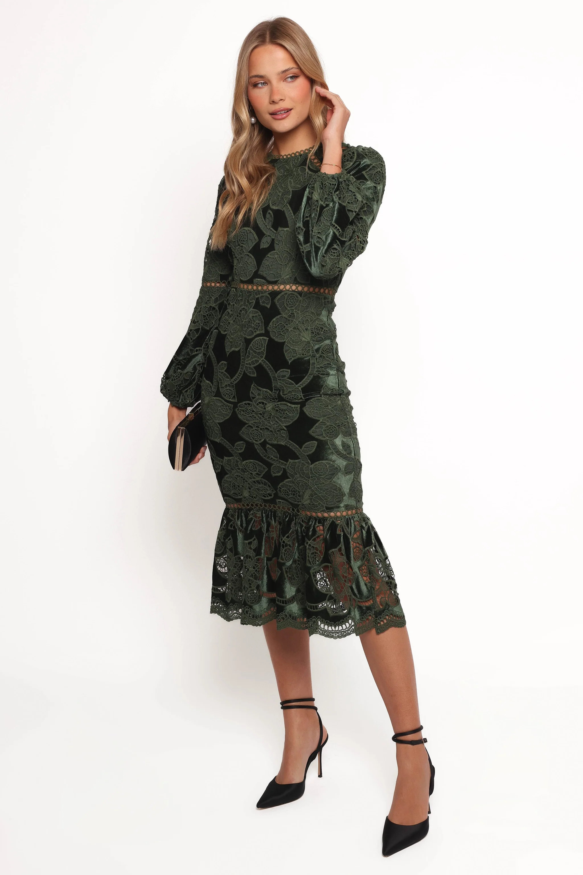 Pierre Long Sleeve Maxi Dress - Deep Velvet Green | Petal & Pup (US)