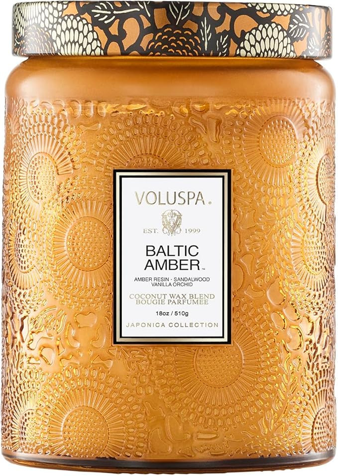 Voluspa Baltic Amber, Large Candle Jar, 18 oz, 100 Hour Burn Time, Coconut Wax for Clean Burning,... | Amazon (US)