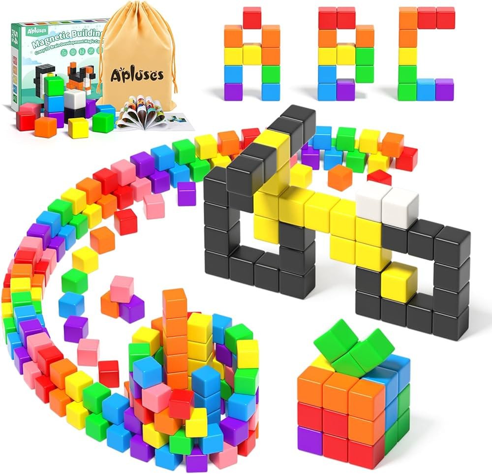 54 PCS Magnetic Blocks, Magnetic Building Blocks for Toddlers 3+, Montessori Toys, Magnet Cubes, ... | Amazon (US)