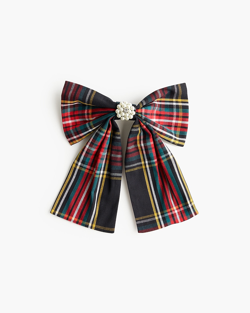 Embellished tartan bow barrette | J.Crew Factory