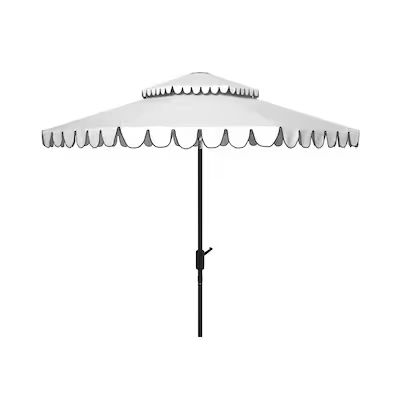 Safavieh 8.4-ft White/Black Crank Garden Patio Umbrella | Lowe's