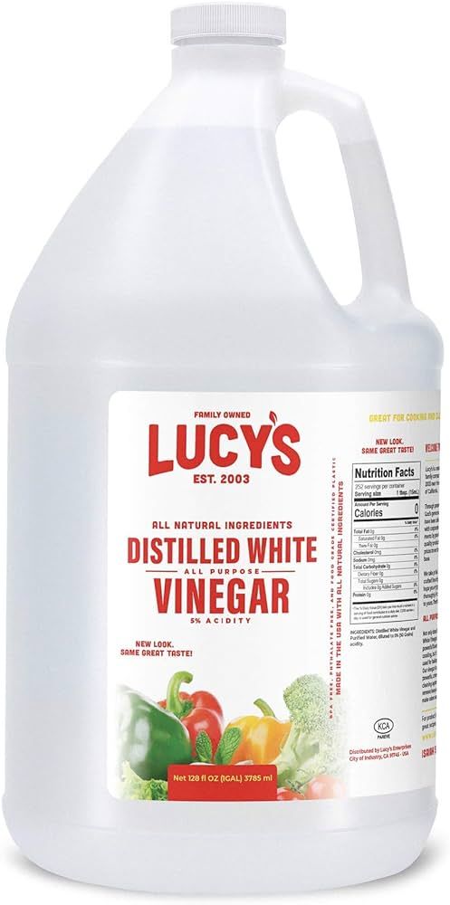 Lucy's Family Owned - Natural Distilled White Vinegar, 1 Gallon (128 oz) - 5% Acidity (White Vine... | Amazon (US)