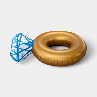 Diamond Ring Tube with Mix Shaped Glitter Novelty Float - Sun Squad™ Gold | Target