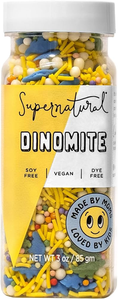 Supernatural Dinomite Sprinkles, Dye-Free Vegan Dinosaur Confetti Mix, 3oz | Amazon (US)