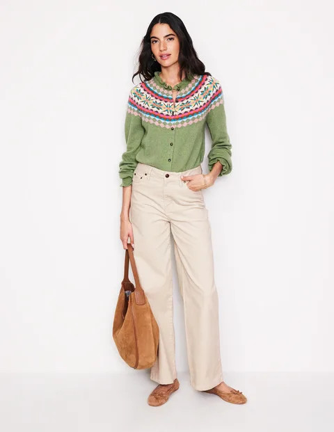 5 Pocket Cord Wide Jeans - Vanilla | Boden US | Boden (US)