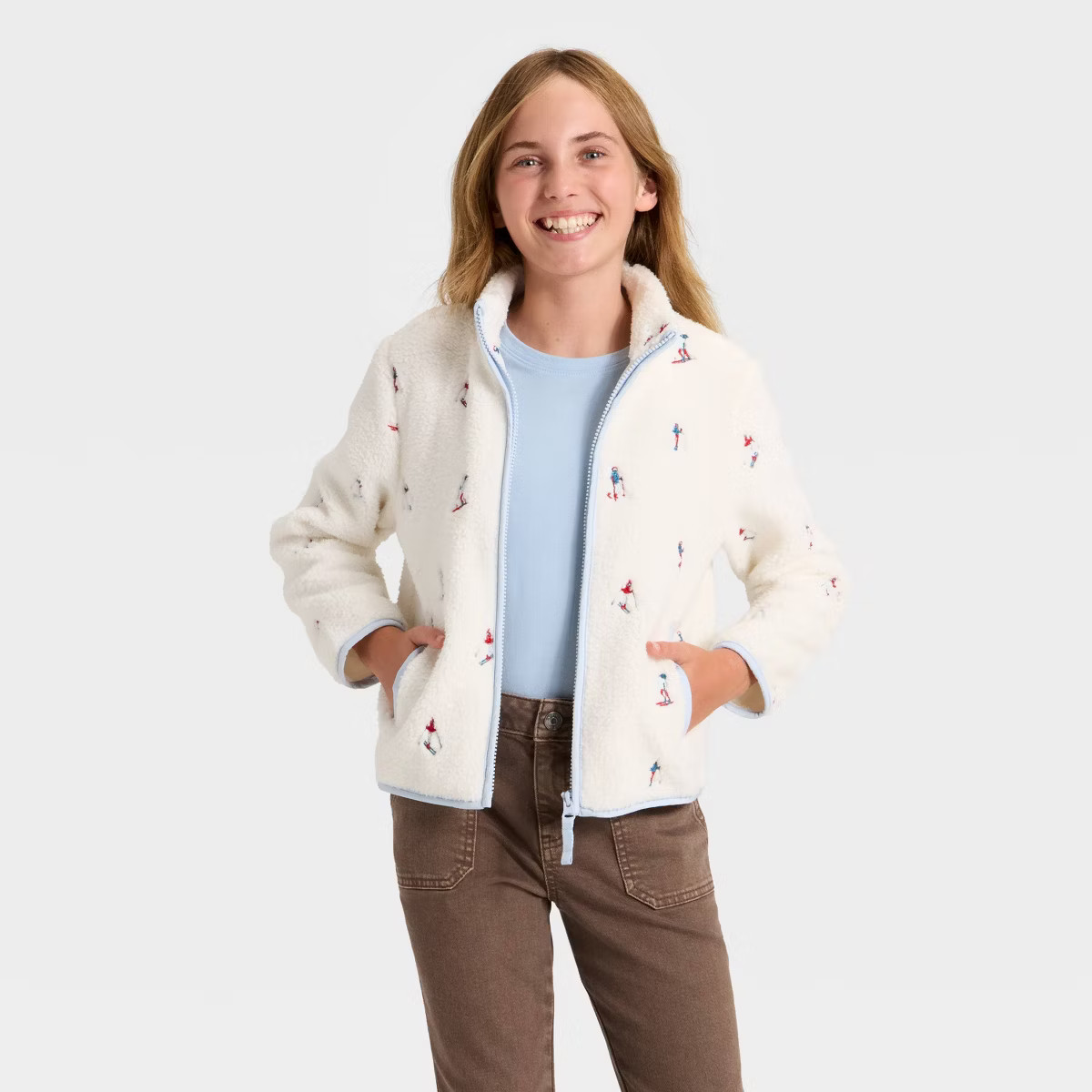 Girls' Faux Shearling Zip-Up Jacket - Cat & Jack™ | Target