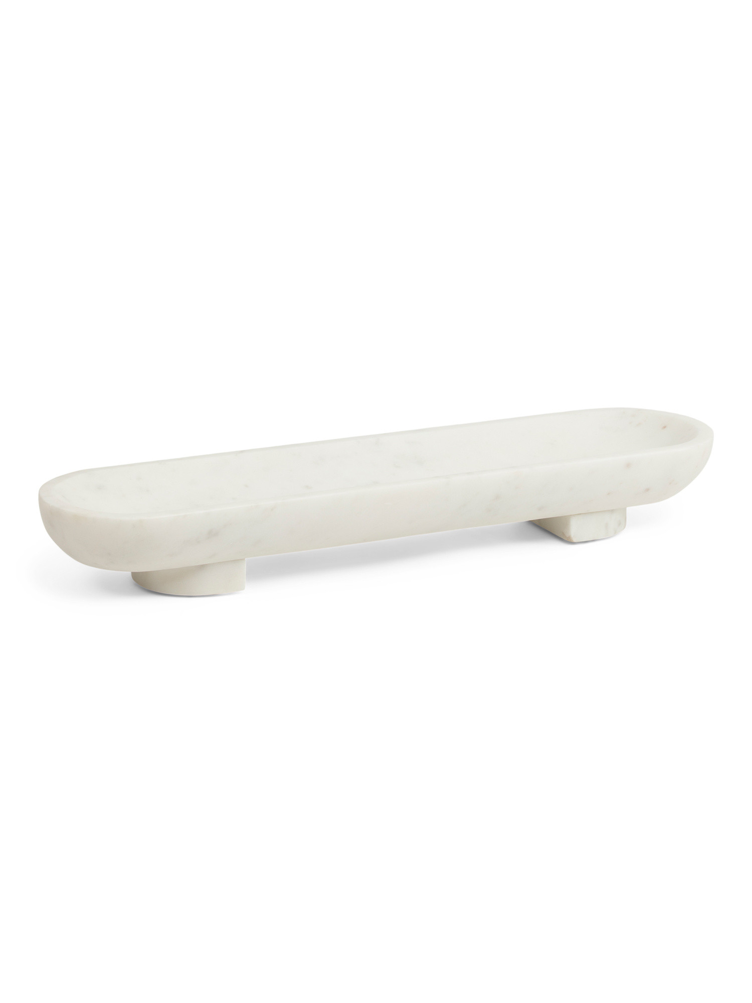 24x6 Solid Marble Long Oval Footed Bowl | TJ Maxx