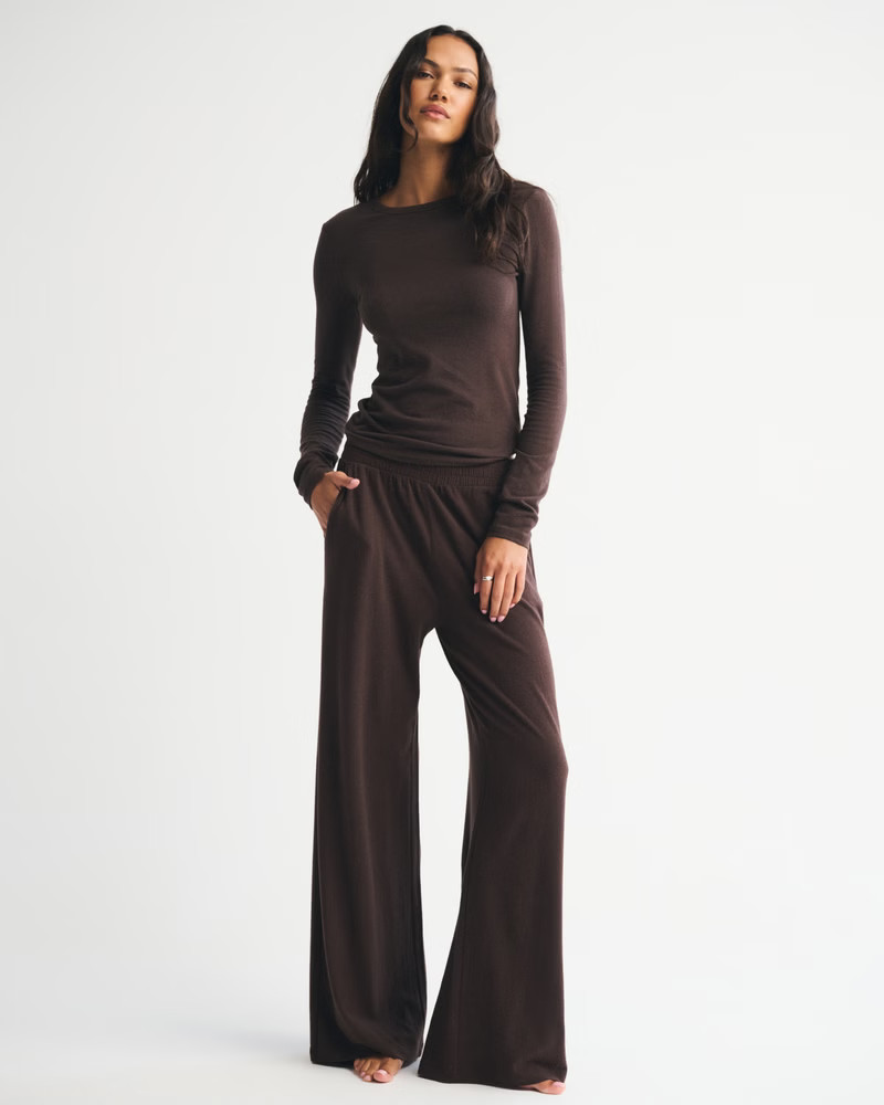 Long-Sleeve Cozy Lounge Knit Tee | Abercrombie & Fitch (US)