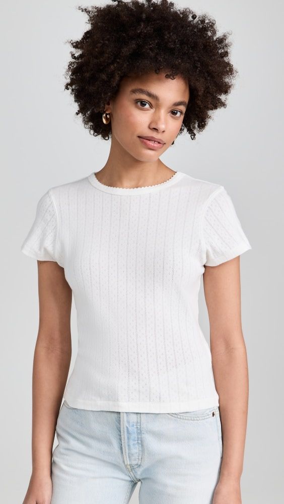 Rolla's Classic Pointelle Tee | Shopbop | Shopbop