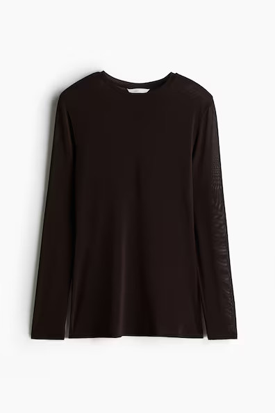 H & M - Fitted Top - Brown | H&M (US + CA)