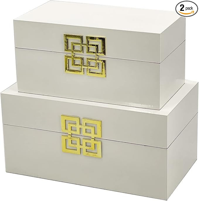 Galt International Large & Small Decorative Storage Box w/Hinged Lid - Classic Design Wood Decor ... | Amazon (US)