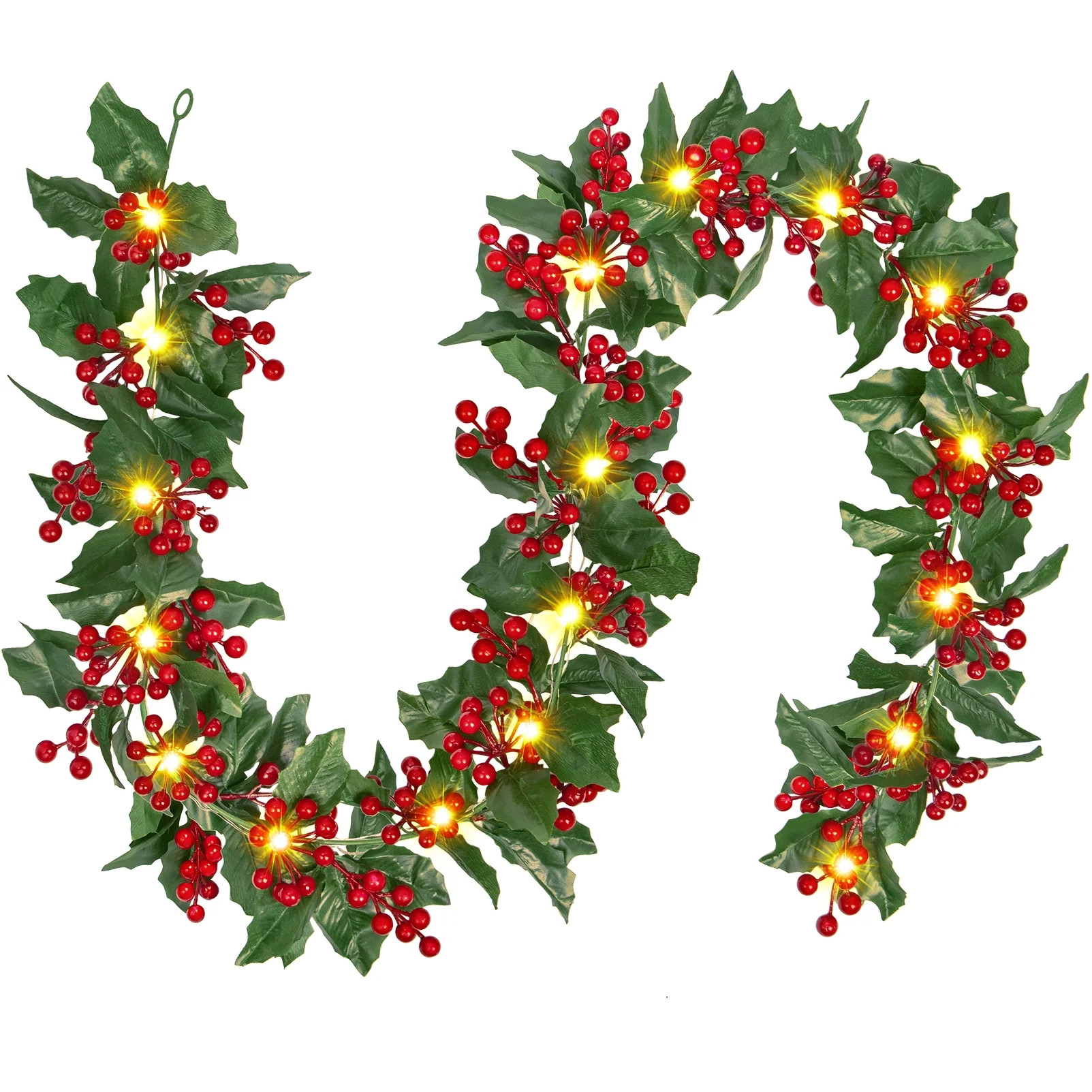 Scidweet 5.9 ft Christmas Garland with Lights, Artificial Xmas Garland for Indoor Outdoor Christm... | Walmart (US)