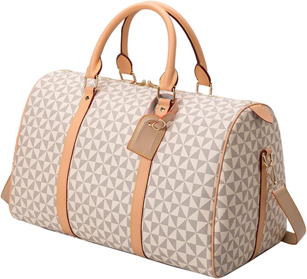 Men's Travel Duffel Bag CHENFANS Leather Large Capacity Weekend Luggage Tote Bag - Versatile Carr... | Amazon (US)
