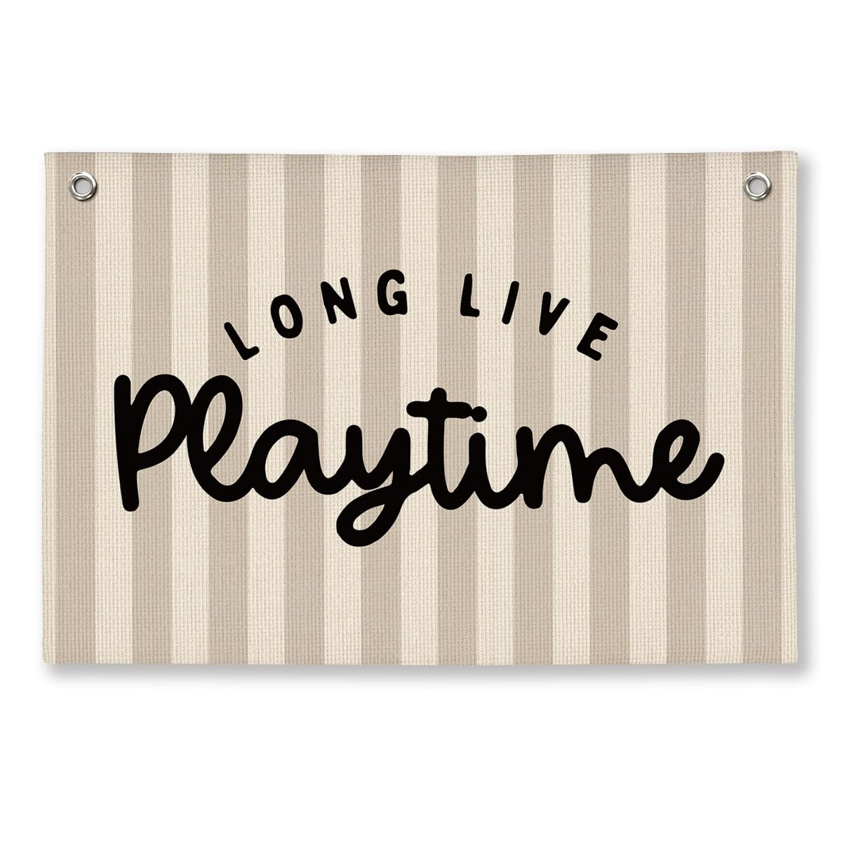 Playroom Decor, Long Live Playtime Wall Hanging Linen Banner, Blue Striped Wall Flag for Kids Roo... | Amazon (US)