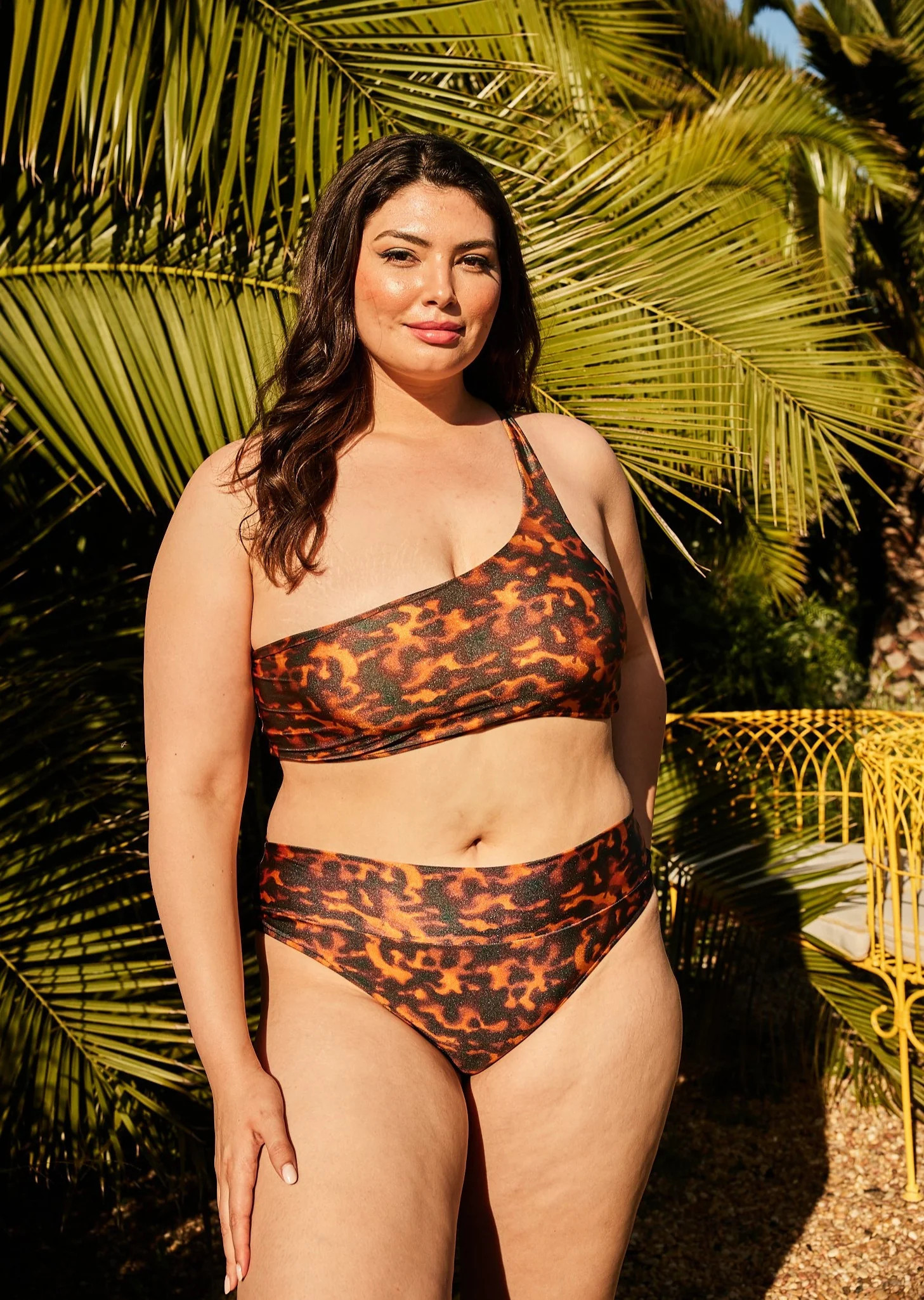 Dallas One Shoulder Bikini Top - Tortuga Print | JMP The Label