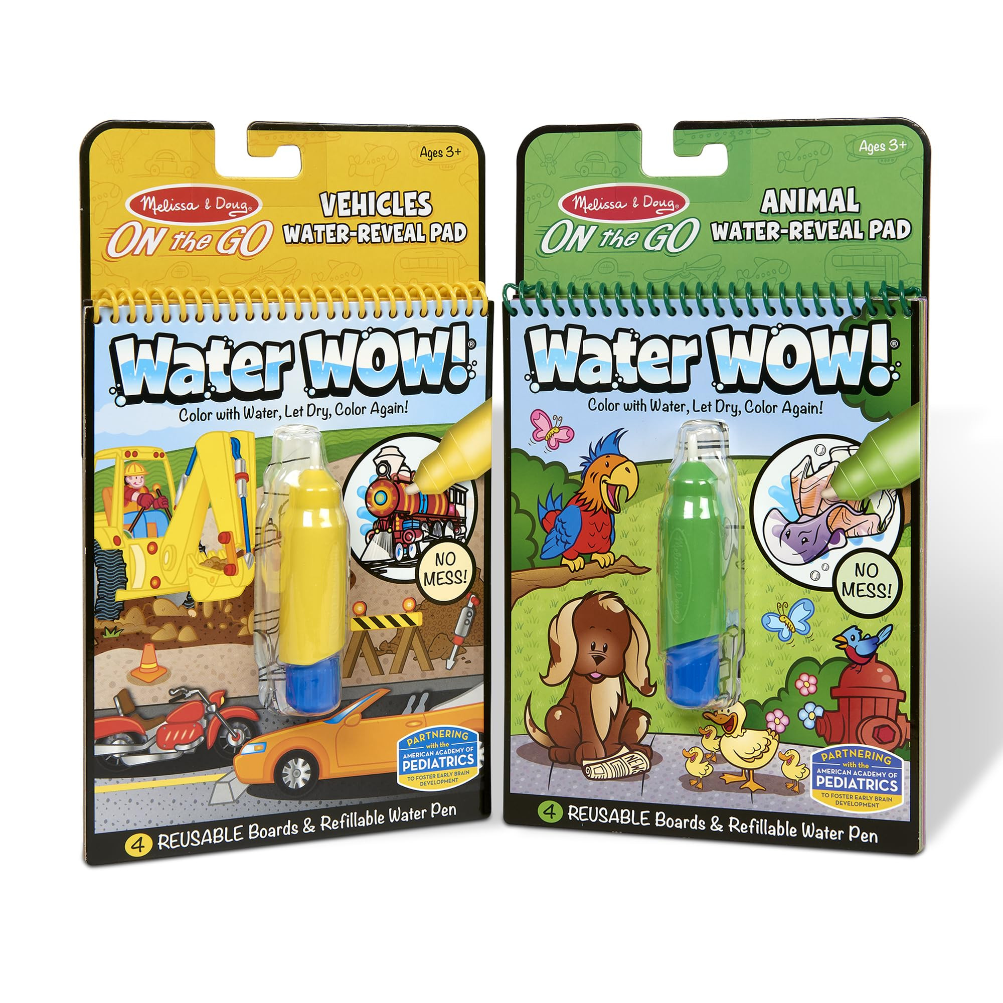 Melissa & Doug On the Go Water Wow! Reusable Water-Reveal Activity Pads, 2-pk, Vehicles, Animals ... | Amazon (US)