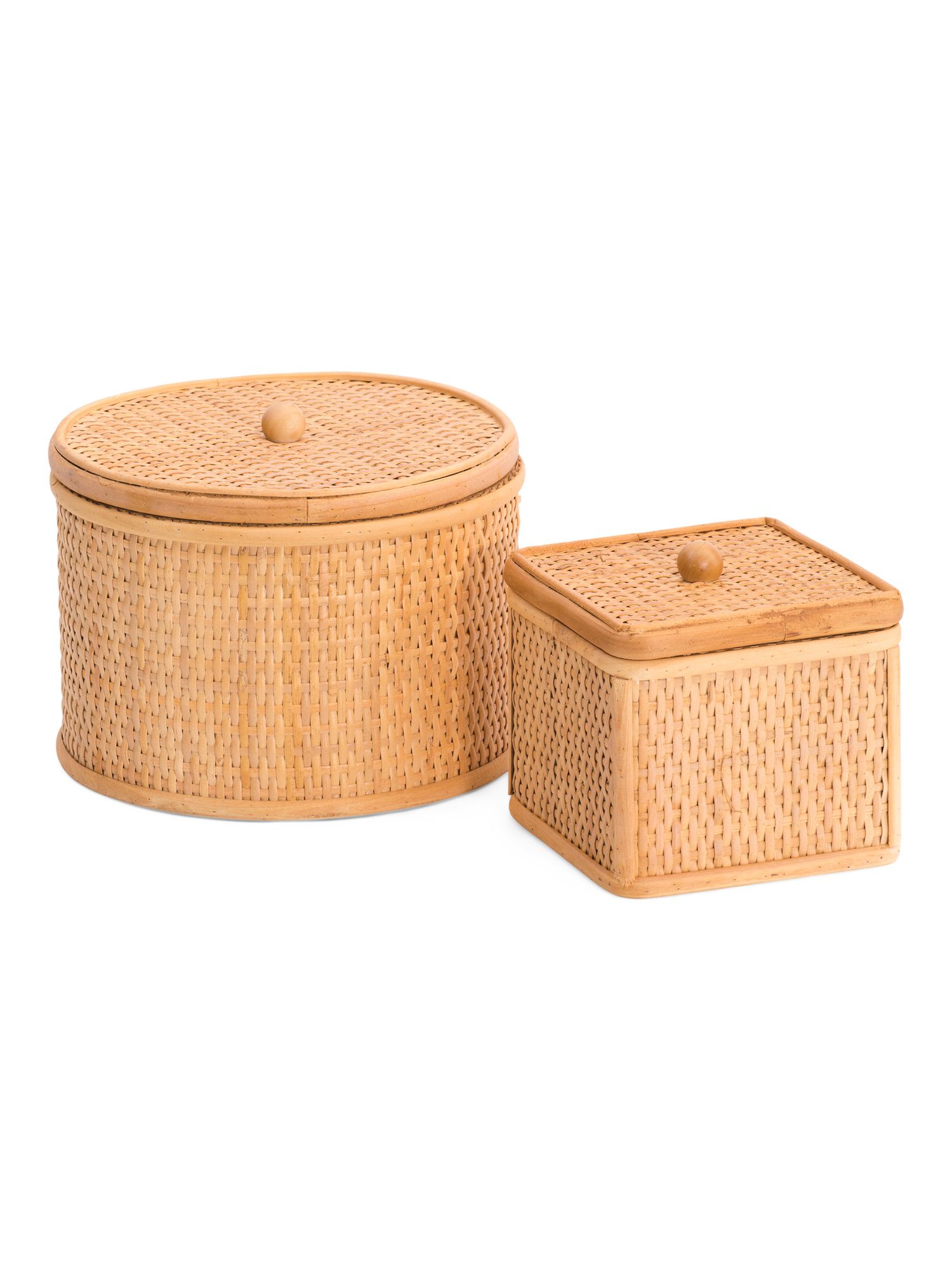 Set Of 2 Rattan Boxes | TJ Maxx