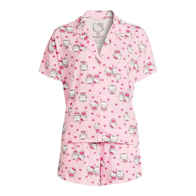 Hello Kitty Women's Valentine's Day Pajama Set, 2-Piece, Sizes XS-3X | Walmart (US)