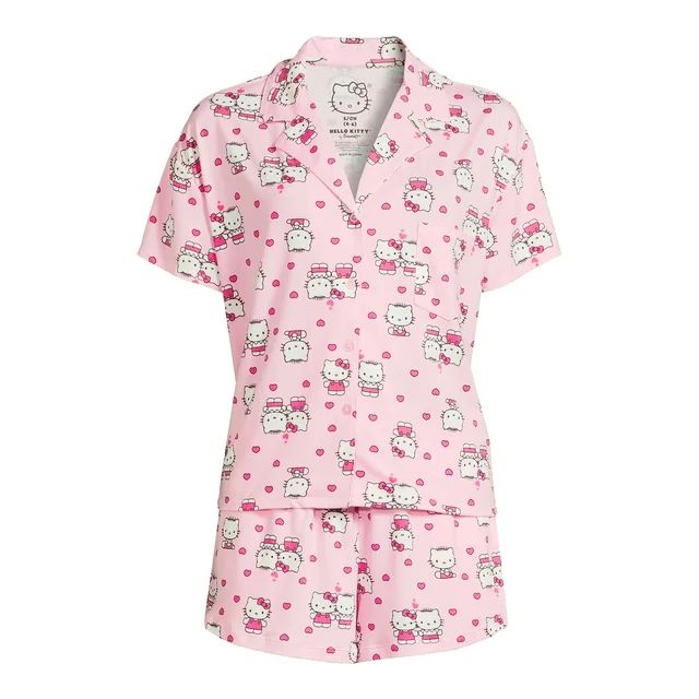 Hello Kitty Women's Valentine's Day Pajama Set, 2-Piece, Sizes XS-3X | Walmart (US)