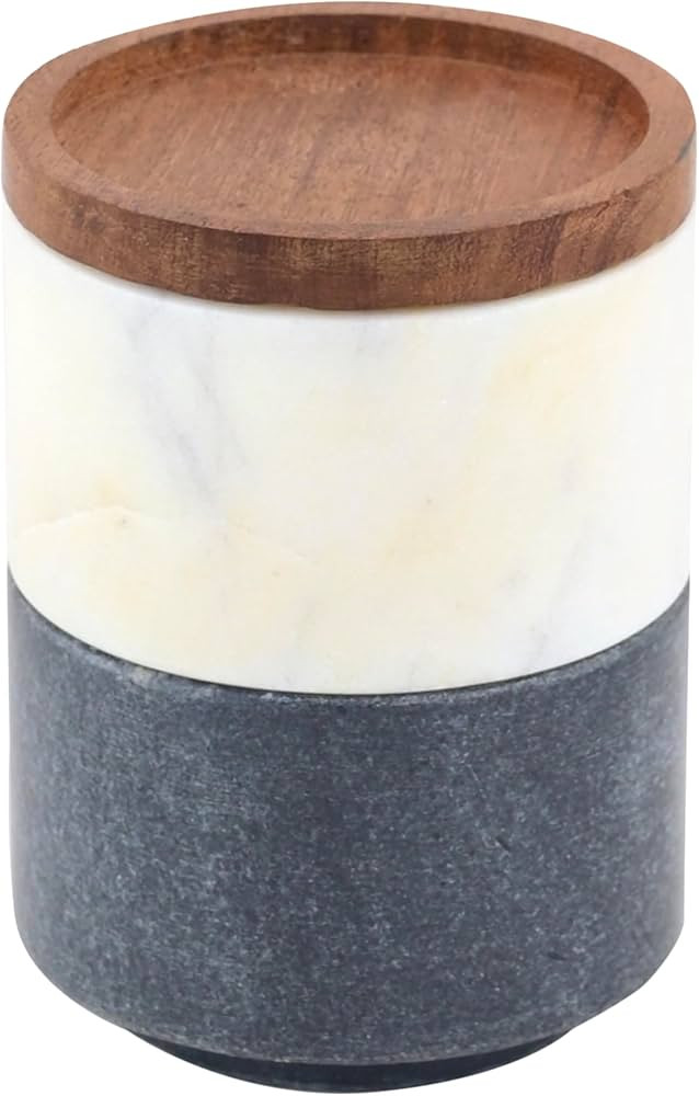 Cruiser’s Caché | Marble Salt Cellar 2 Piece Stacking Set with Wood Lid | One each White, Gray... | Amazon (US)