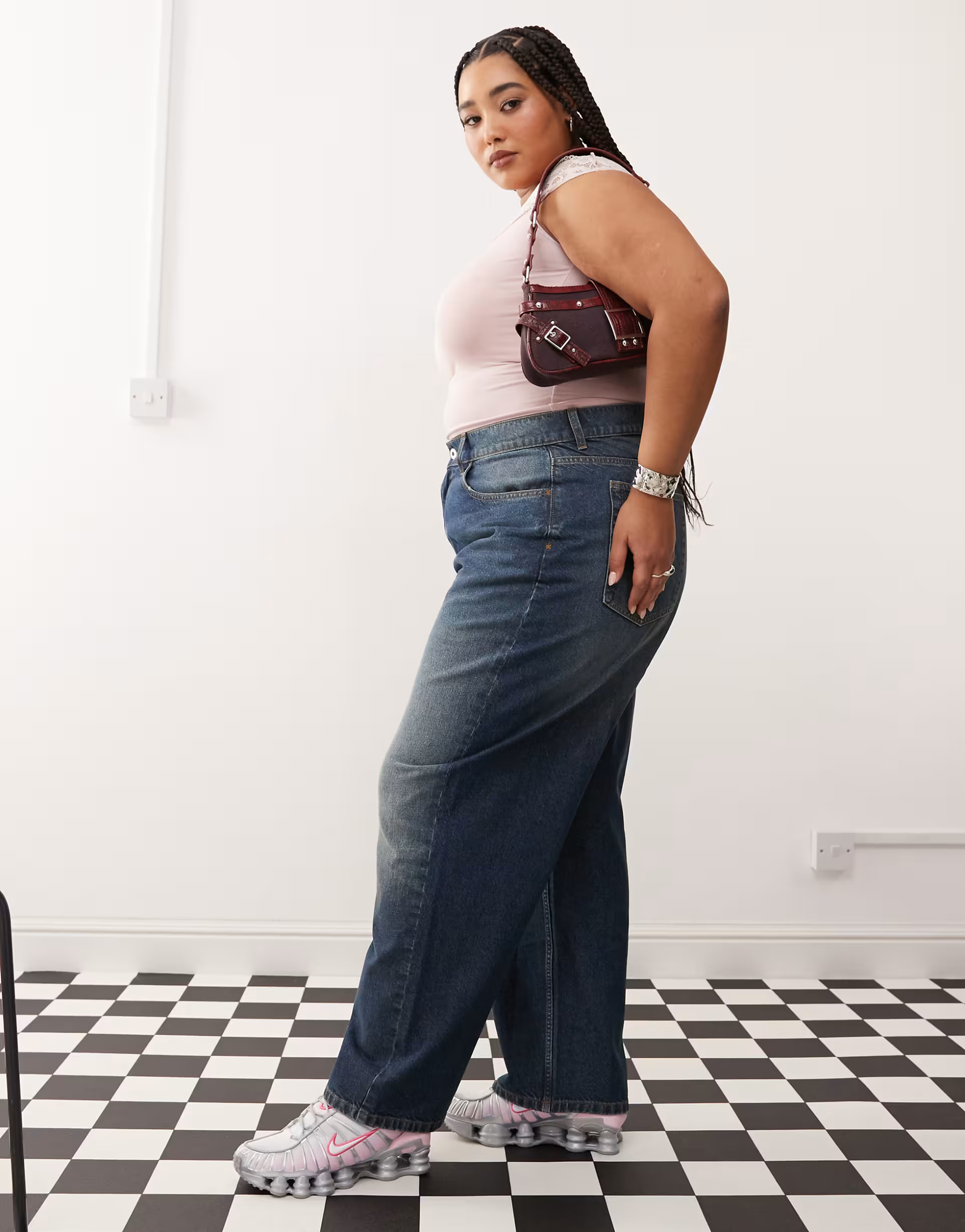 COLLUSION X001 Plus antifit jeans in dirty wash - MBLUE | ASOS (Global)