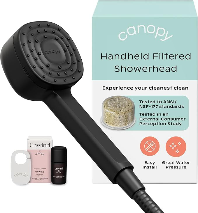 Canopy Handheld Filtered Shower Head & Scalp Massager - High Pressure Shower Head Filter for Hard... | Amazon (US)