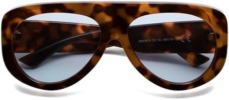 Trendy Aviator Sunglasses Womens Mens Retro 90s Rectangle Wrap Shades Oversized Style AR82372 | Amazon (US)