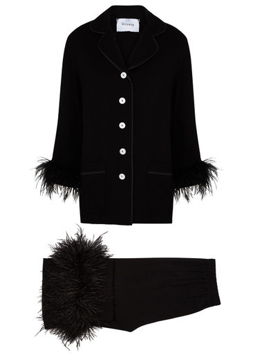 Party feather-trimmed pyjama set | Harvey Nichols (Global)