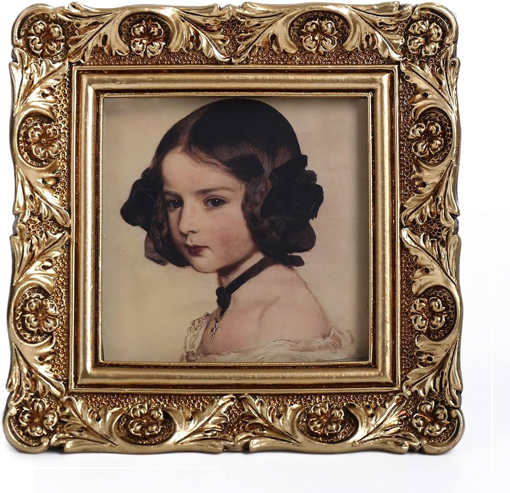 Antique Gold Picture Frames 3x3 Vintage Picture Frames in Square Wallet Size Picture Frames Ornat... | Amazon (US)
